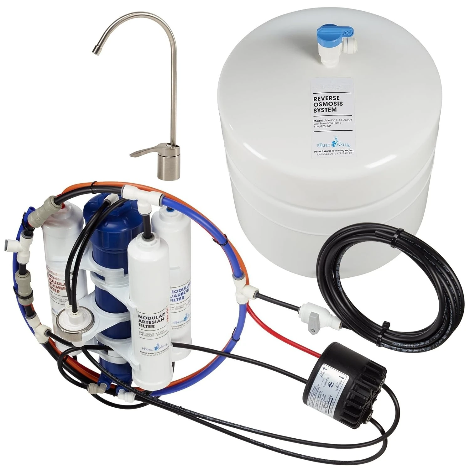 

Full Contact Reverse Osmosis System, Patented 2-Pass Alkaline Remineralization, Fast 4.5s Fill Rate, 8.5” catalytic carbon