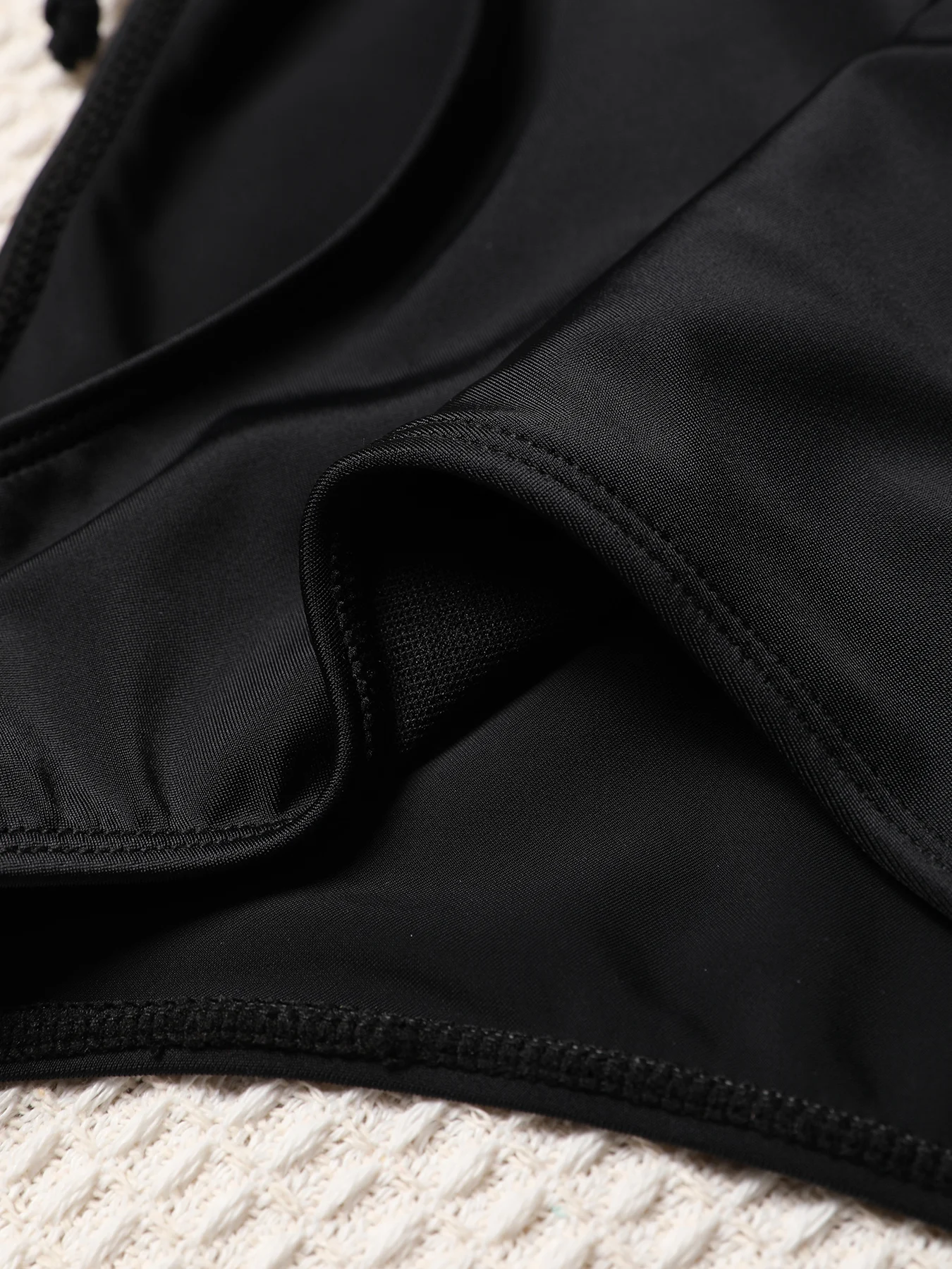 1Pc New High Waist Bikini Shorts Women Sexy short Side Drawstrings Full-Hip Swimwear Bathing Suit Solid Color Swim Shorts