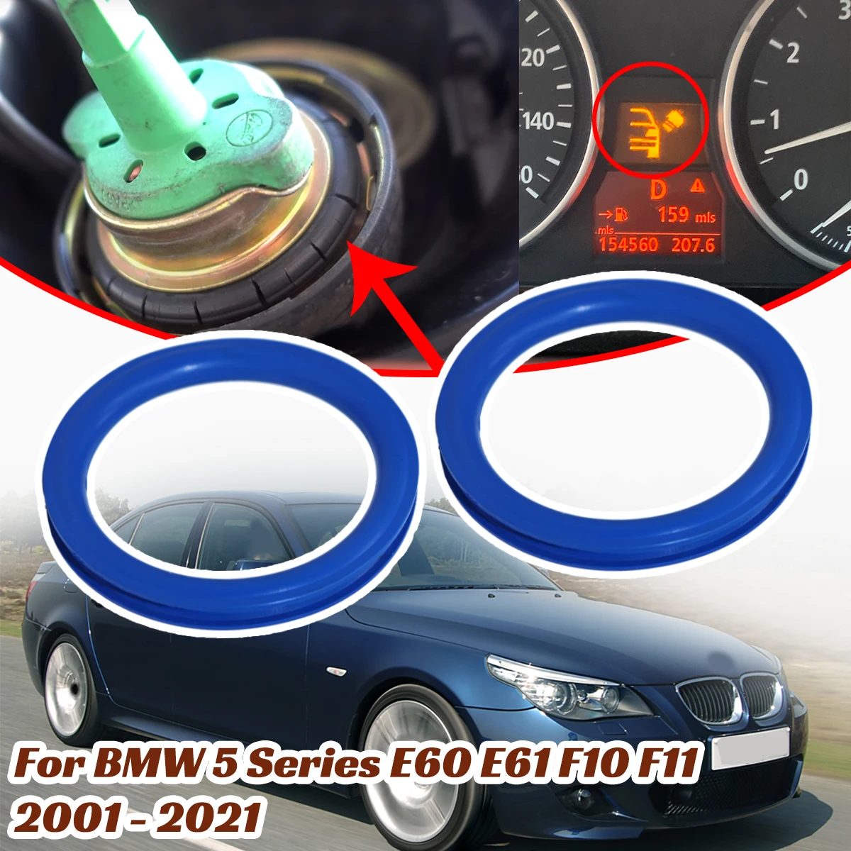 

2pc Gas Cap Fuel Seal for BMW 5 Series E60 E61 F10 F11 2001-2021 Tank Neck Rubber Gasket Washer V Shape O-Ring Accessories Parts