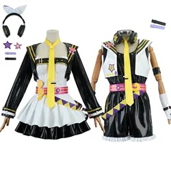 Muse Dash Kagaminee Rin Len Cosplay Costume Girls Leather JK Uniform Game Suit Halloween Party Role Play Cotumes