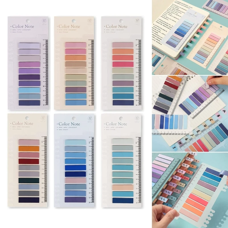 1200Pcs 60 Color Writable Morandi Sticky Tabs Repositionable Color Page Marker