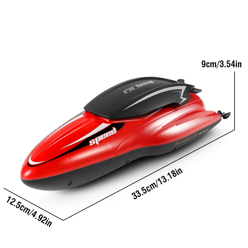 2.4G RC High-speed Speedboat With Storage Bag 10KM/H 4CH Remote Control Boat Dual Motor Outdoor Water Races Game Kids Toys Gift