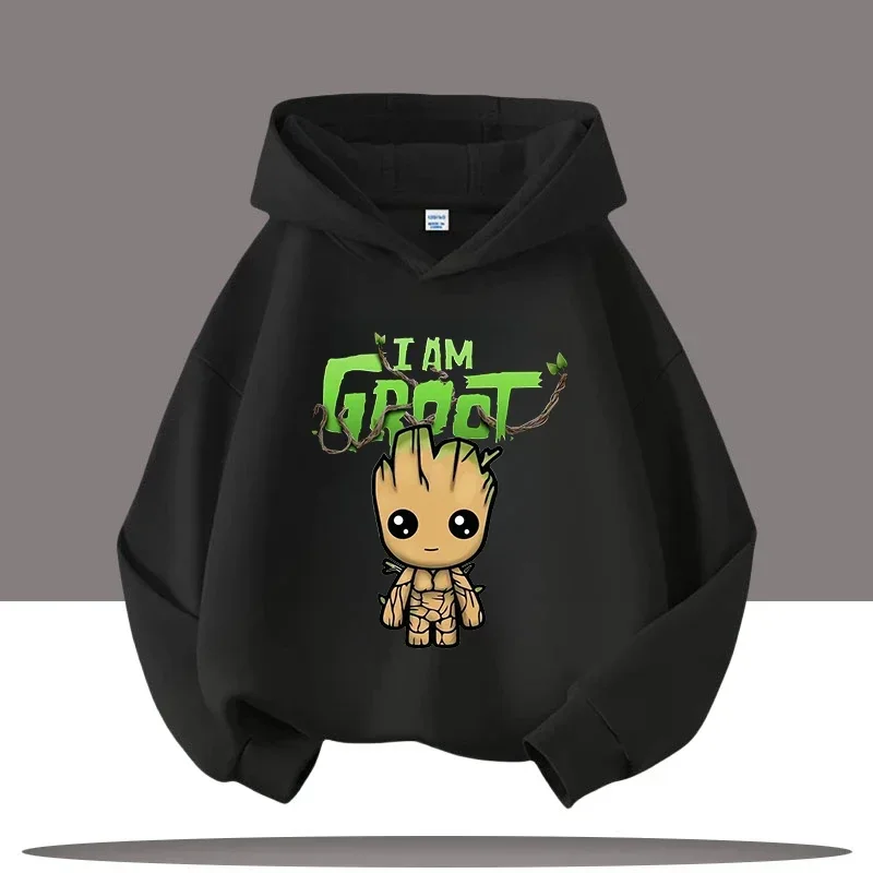 ملابس رياضية للأولاد، بلوزة كاجوال للفتيات، ملابس الخريف/الشتاء، سترة بقلنسوة للأطفال من Galaxy Guardians مع طباعة كرتونية، #2