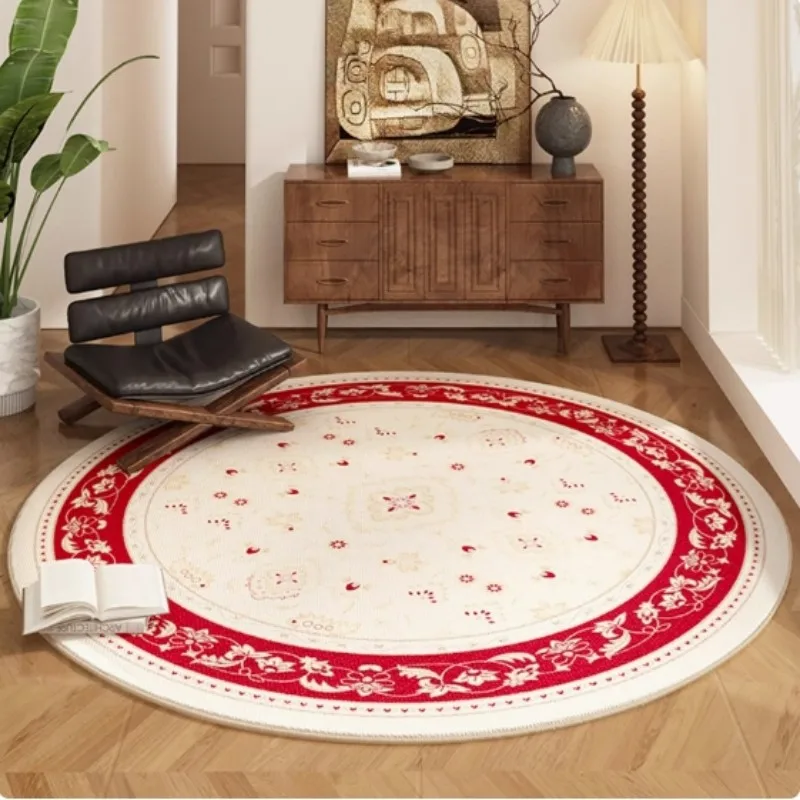 Circular Carpet – Easy to Clean Floor Mat, Retro Persian Style Rug for Balcony, Study & Cloakroom Home Decor