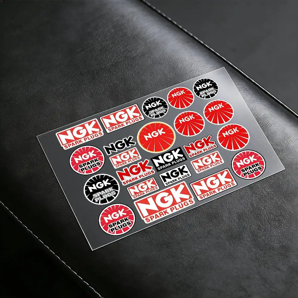 Adesivos refletivos para motocicletas NGK, decalques à prova d'água para capacete, scooter, tanque de combustível, caixa de ferramentas, corrida