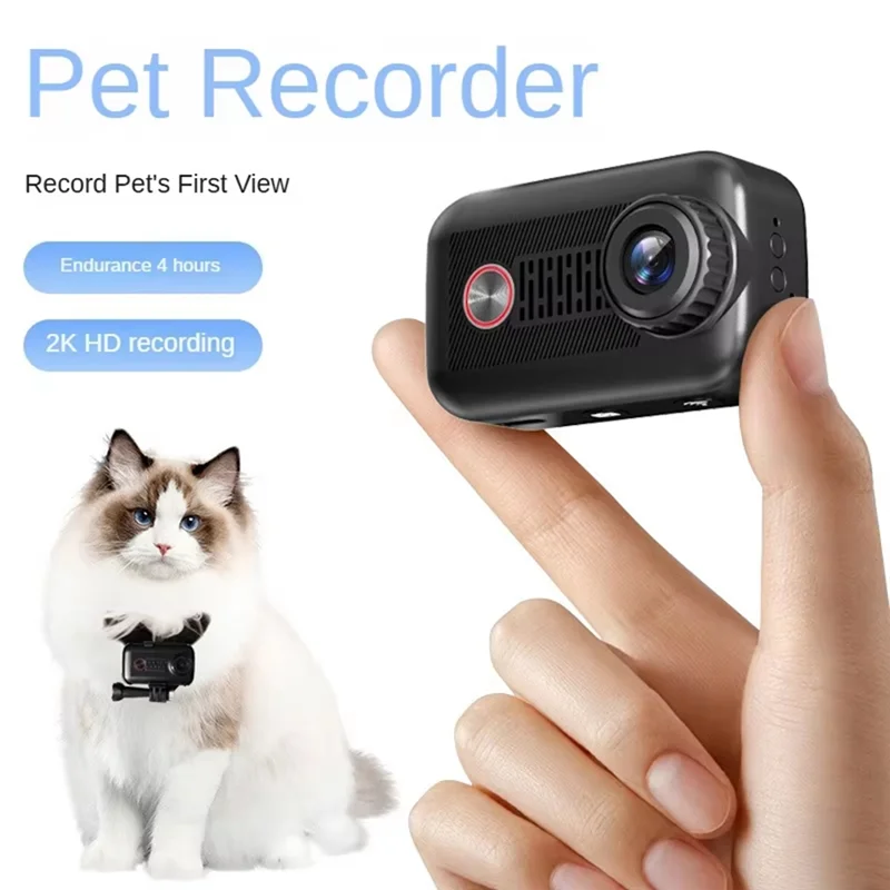 A92Z 2K Pets Collar WIFI Camera, APP Control Video Photos Cats Dogs Outdoor/Indoor VLOG Recorder 1200Mah Long Battery Life