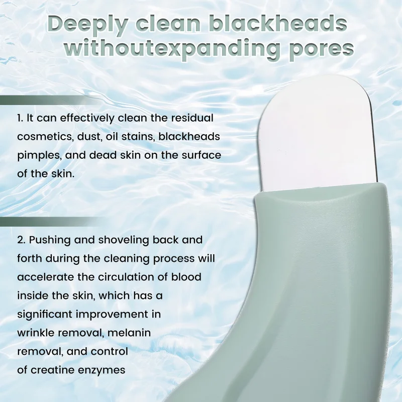 Manual Blackhead Removal Tool，Suitable for Face - Gentle pore cleanser and extractor，With textured surface and light green handl