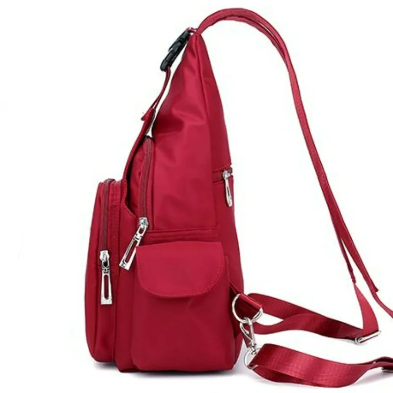 Women Bag Shoulder Crossbody Chest Bag Dual-Use Bag Versatile Casual Oxford Nylon Canvas Waterproof Mini Small Backpack