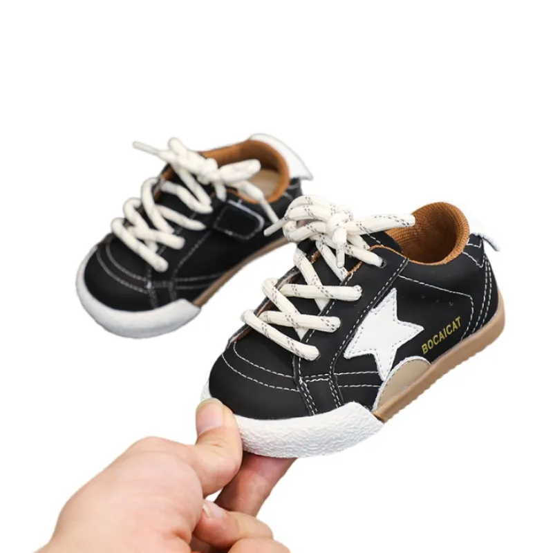 

Детские прогулочные туфли из натуральной кожи, противоскользящая функциональная обувь для мальчиков, новые туфли с носком для девочек, детская повседневная обувь на мягкой подошве