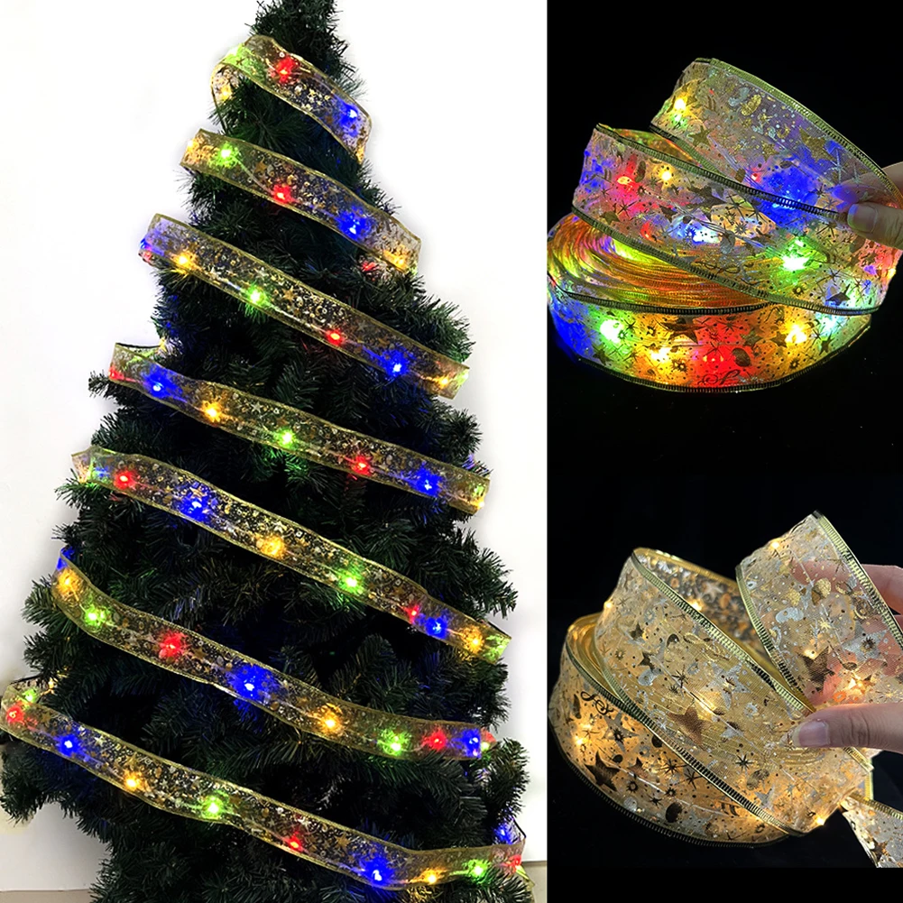 Indoor Light Strings Glowing Ribbons 2M Christmas LED Light Ribbon Lights For Christmas Decorations Attractive