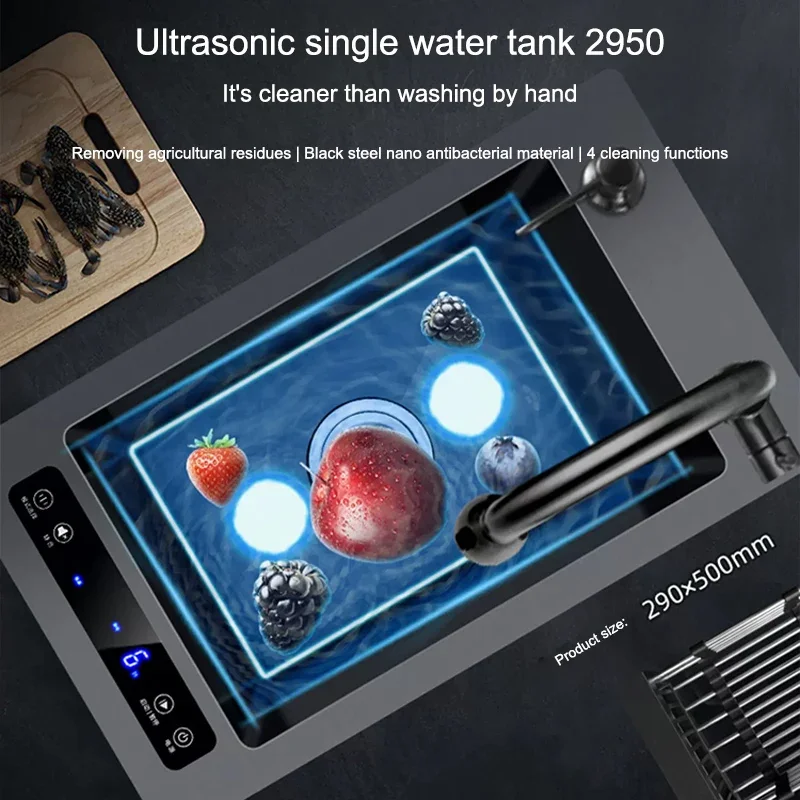 Kitchen Sink Stainless Steel Dishwashing Sink Ultrasonic Sink Dishwasher Multifunctional Intelligent Net Washer