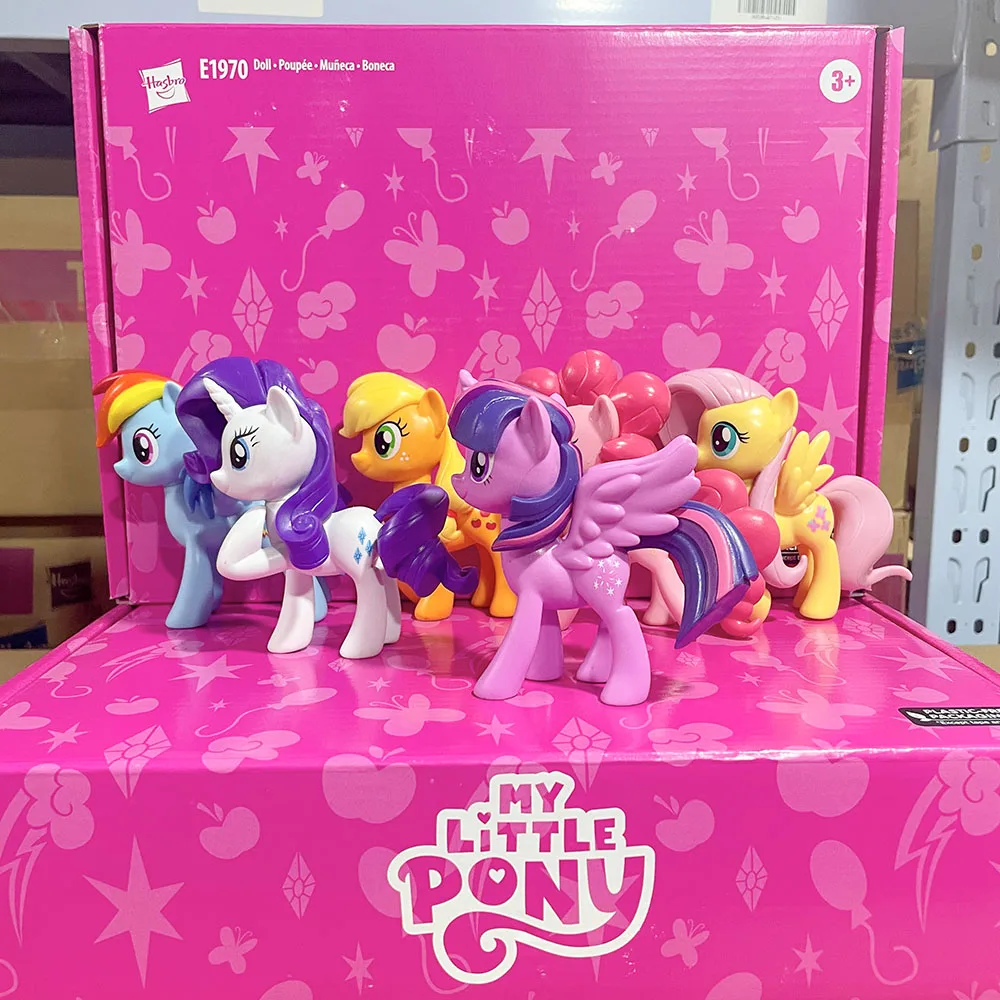 Hasbro My Little Pony Meet The Mane 6 Ponies Twilight Sparkle Rainbow Dash Rarity Doll Gifts Toy Model Anime Figures Collect