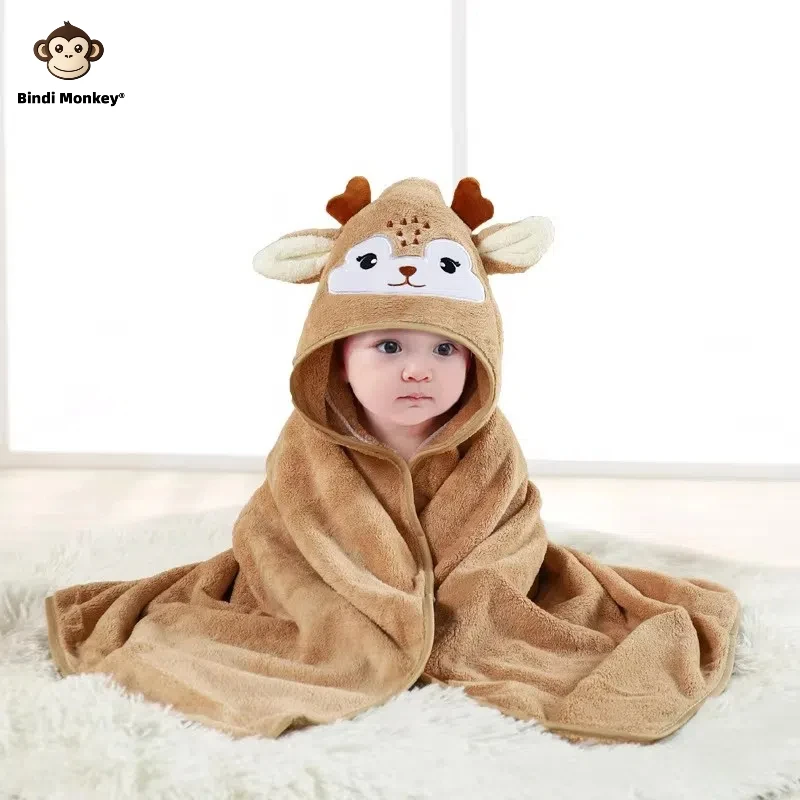 Accappatoio per bambini animale assorbente rapido morbido con cappuccio caldo accappatoio in velluto corallo accappatoio per dormire Darling Cuddle Bath per molte scene