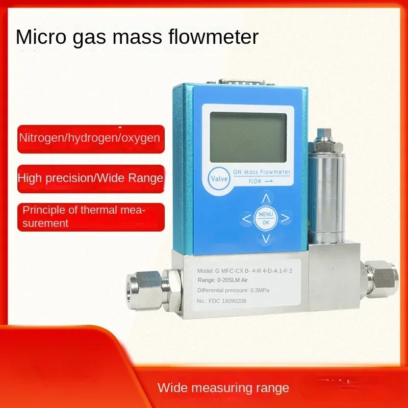 

High-Precision Digital Display Micro Gas Flowmeter Controller Thermal Hydrogen Air Gas Mass and Flow Meter