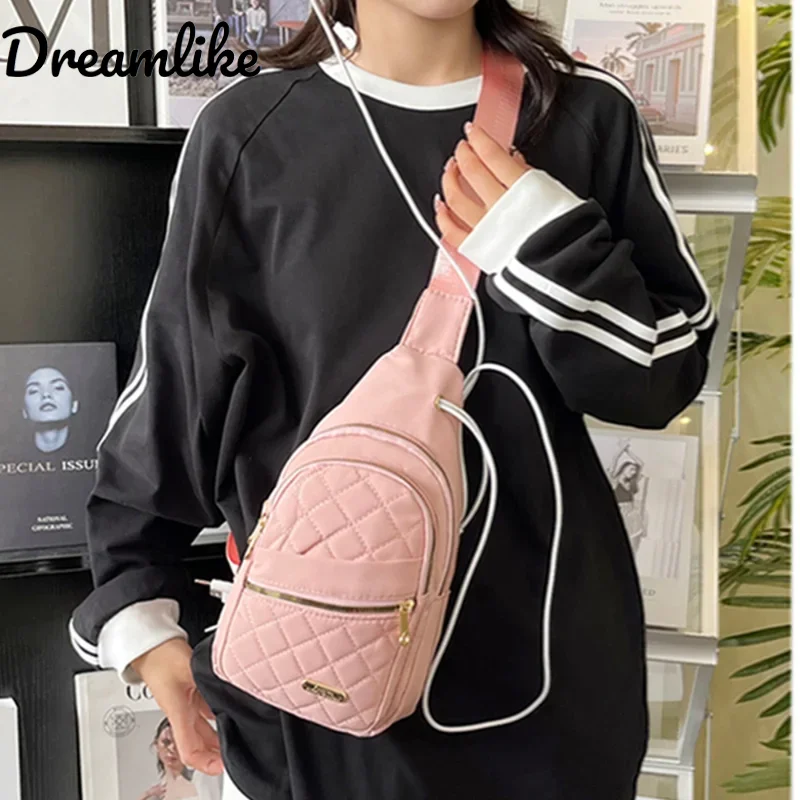 

Нагрудная сумка 2024, женская водонепроницаемая нагрудная сумка из ткани Оксфорд, женский небольшой рюкзак на слинге, противоугонная сумка, сумка на плечо