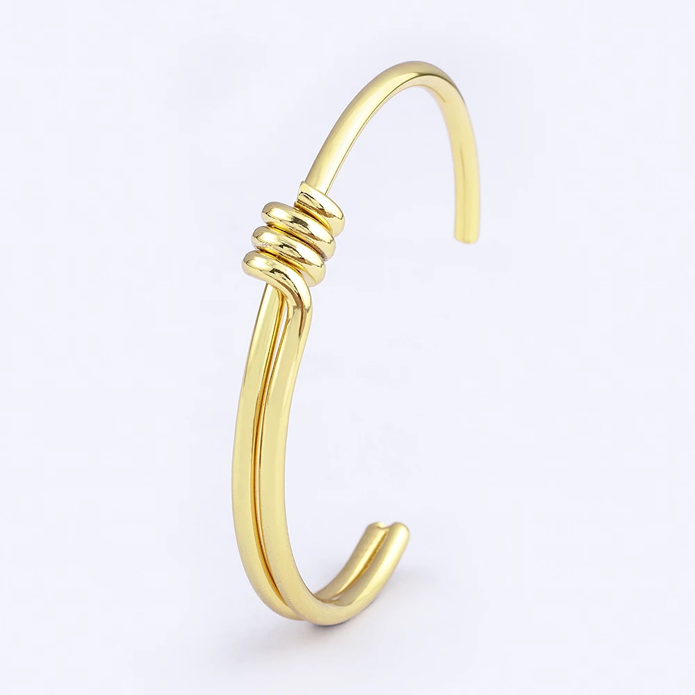 Nidin New Spiral Simple Design Classic Open Cuff Bangle For Women Vintage Bracelet Gold Color Fashion Male Sporty Jewelry Gift