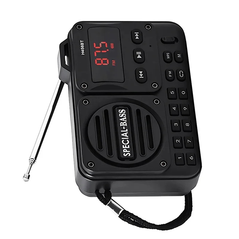 

ABSQ-портативное цифровое радио Bluetooth-совместимый FM-радиоприемник 5.0 со светодиодным дисплеем U-диск TF-карта MP3-воспроизведение громкоговоритель
