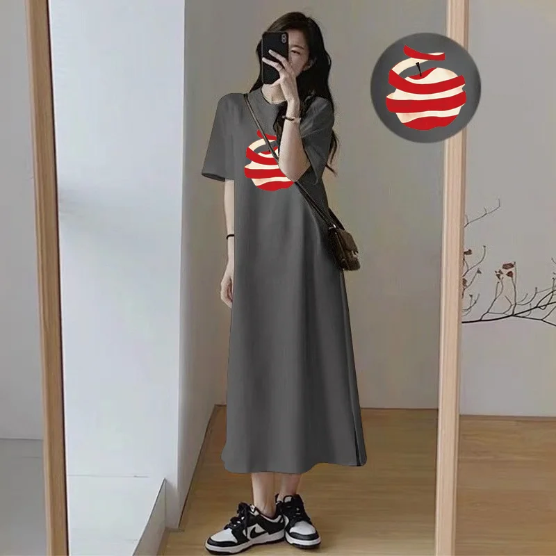 เดรสเสื้อยืดพิมพ์ลายแอปเปิ้ลสำ - Summer Clothing For Older Women บทวิจารณ์และราคา
