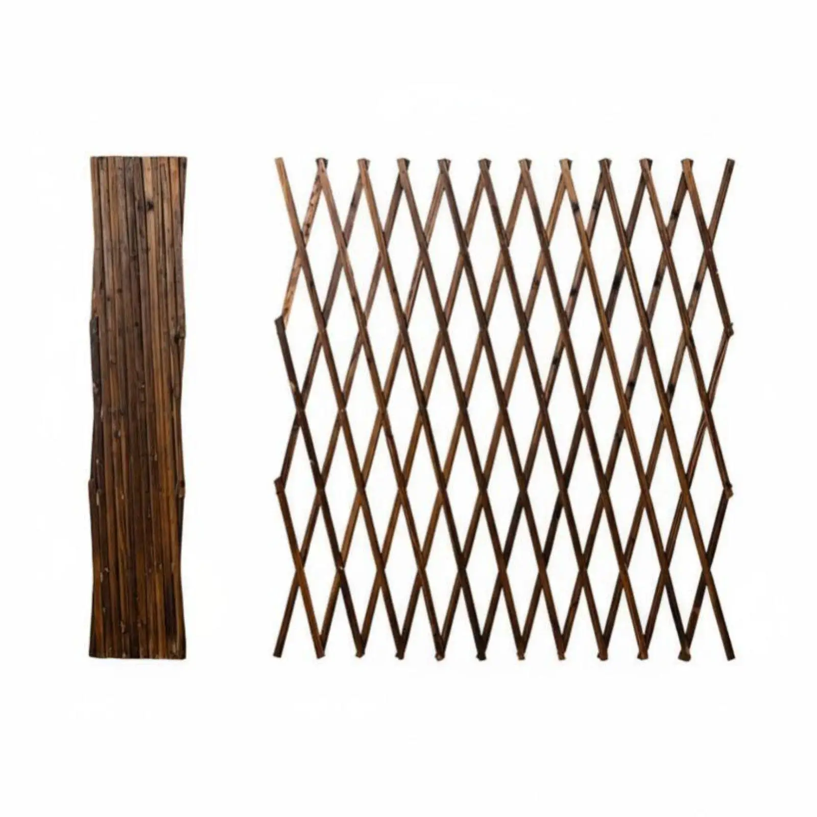 Adjustable Wall Trellis Rustic Pine Wood Expandable Panel for Garden Fence Decoration Balcony Plants