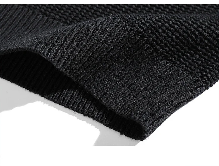 سترة رجالية جديدة للخريف والشتاء النسخة الكورية سترة فضفاضة برقبة دائرية سوداء مقاس كبير 6XL 7XL سترة رجالي بلوفرات 5XL