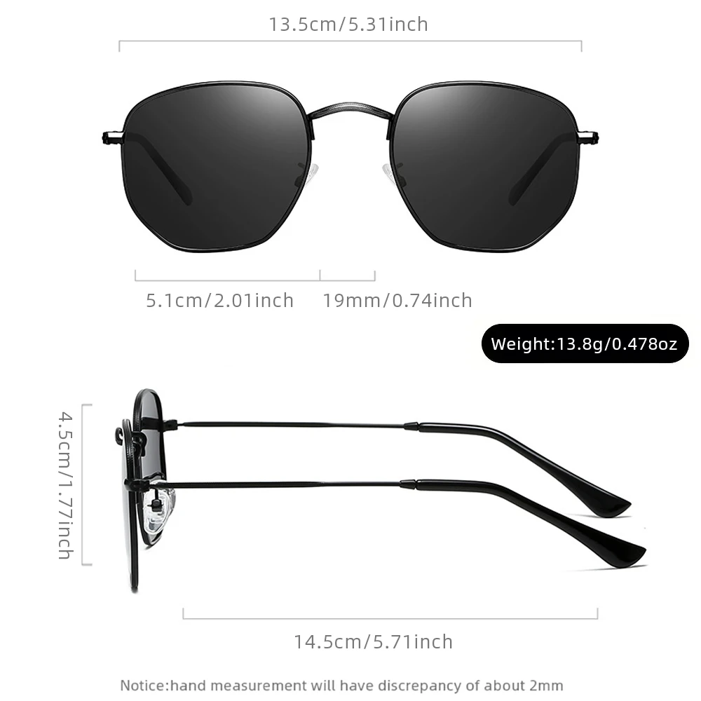 Classic Small Multilateral Sunglasses Men Women Fashion Polygon Sun Glasses Male Vintage Hexagon Driving Shades