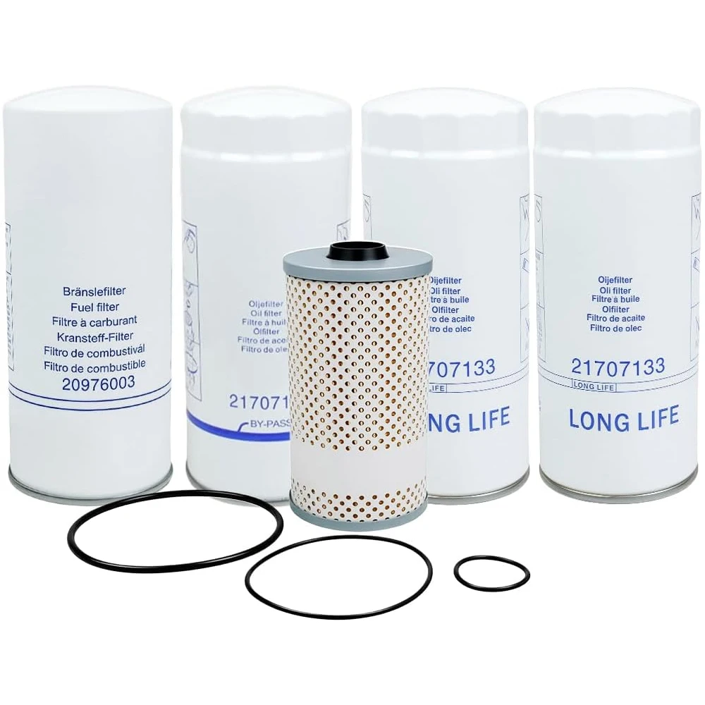 20972293 21707132 FF5369W 2x21707133 Kit de Filtros Compatible con Camiones Volvo VNL VN VNM VNX VHD VAH, Motor Volvo VE D11 D13 D16
