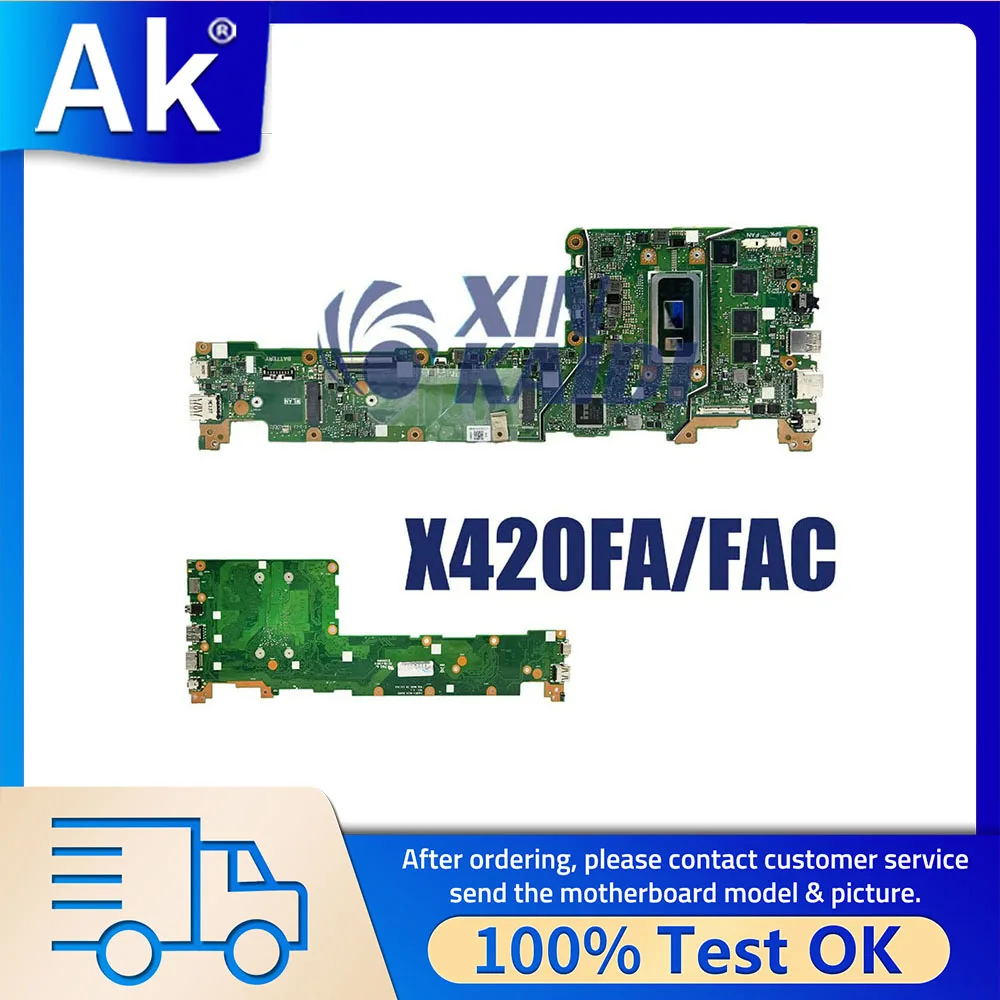 Laptop MotherBoard For Asus Vivobook14 X420FA X420FAC F420FA A420FA X420F Notebook Mainboard I3 I5 I7 CPU 4G 8G 16G Systemboard