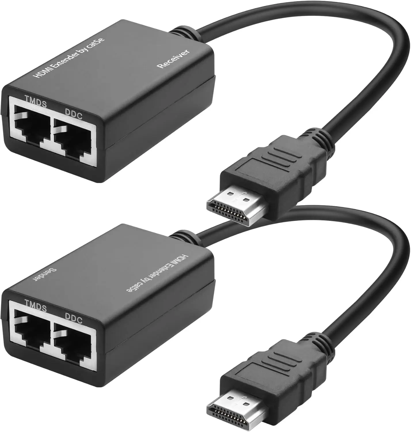 10PCS HDMI Extender Over Cat5e/6 (1pair), HDMI To RJ45 Network HDMI Repeater, Support 1080p Up To 30m/ 98ft, For HDTV HDPC PS4 S