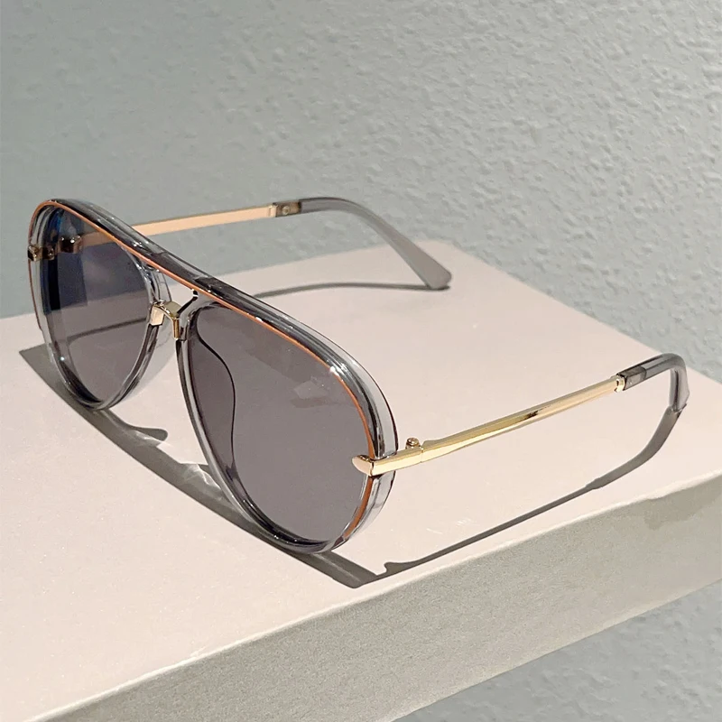 KAMMPT Vintage Pilot Zonnebril Mannen 2025, Nieuwe Mode Multi-color Gradient Shades Vrouwen Trendy Casual Outdoor Decor Zonnebril