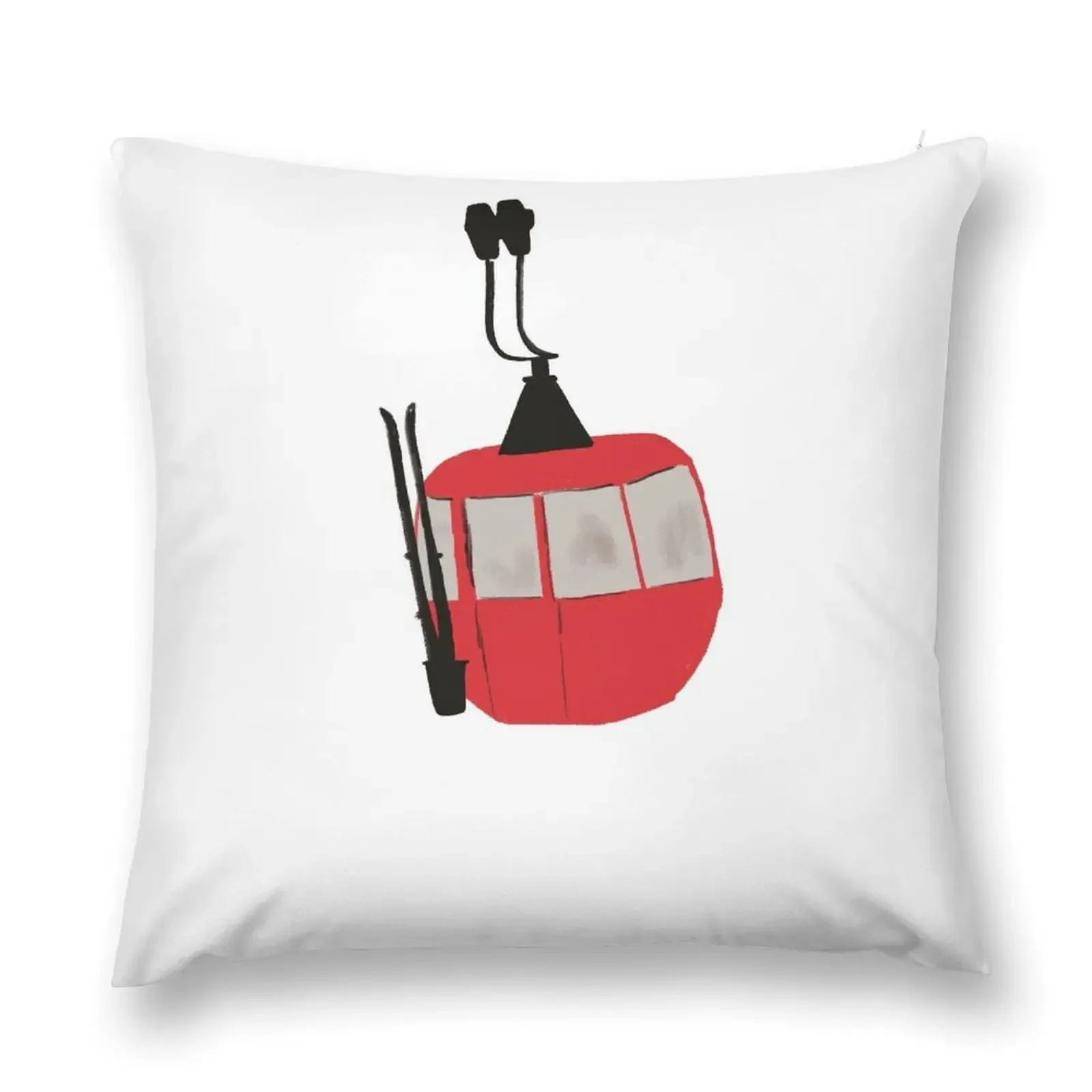 Red Ski Lift Gondola Throw Pillow Pillow Cases covers for pillows Decorative Cushion pillow