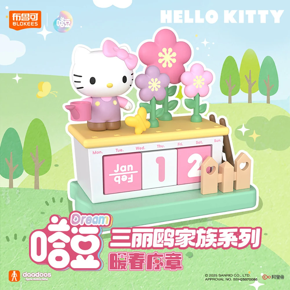 Blokees Originele Sanrio Daadoos Warm Spring Preface Serie Blind Box Anime Perifere Craft Model Speelgoed Desktop Ornament Geschenken