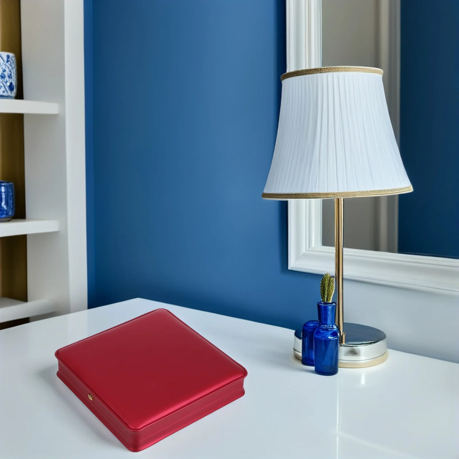 

Wedding Jewelry Box Earrings Organizer for Women Necklace Storage Display Case Fake Pu Miss