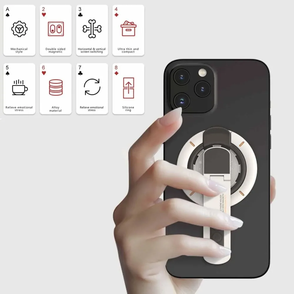 360 ° Suporte Magnético Giratório Dupla Face para Dedo (Finger Ring) para Magsafe iPhone 17 16 15 14 13 12 Pro Max - Suporte Magnético para Celular