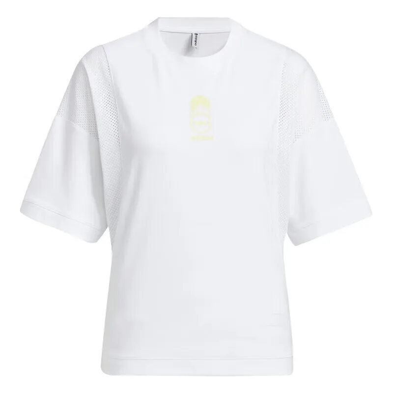 

Adidas Versatile Women's Short-sleeve T-shirt,The Pure White Color with Personalized Mesh Color-block is Comfortable and Stylish