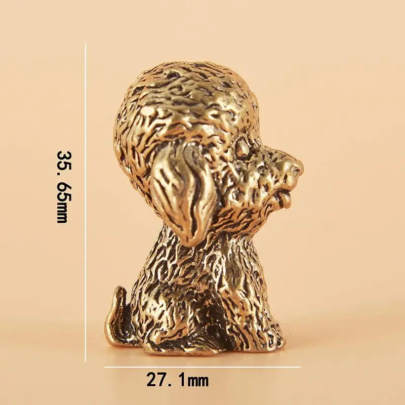Teddy Office Decoration Poodle Antique Bronze Tea Pet Zodiac Dog Figurine