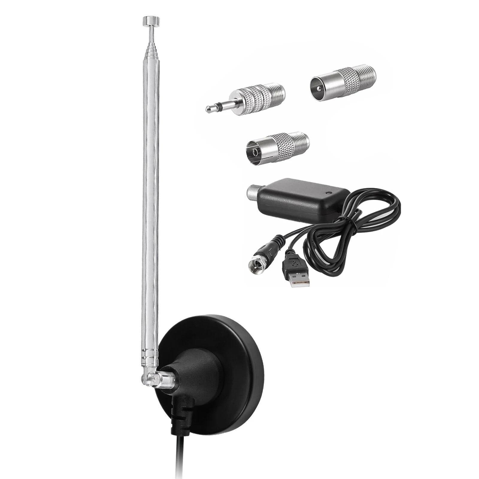 Imagem -02 - Antena de Rádio fm Dab com Base Magnética Antena Telescópica Digital Interna Kit Conector de 75 Ohm Ganho 3dbi Conjunto