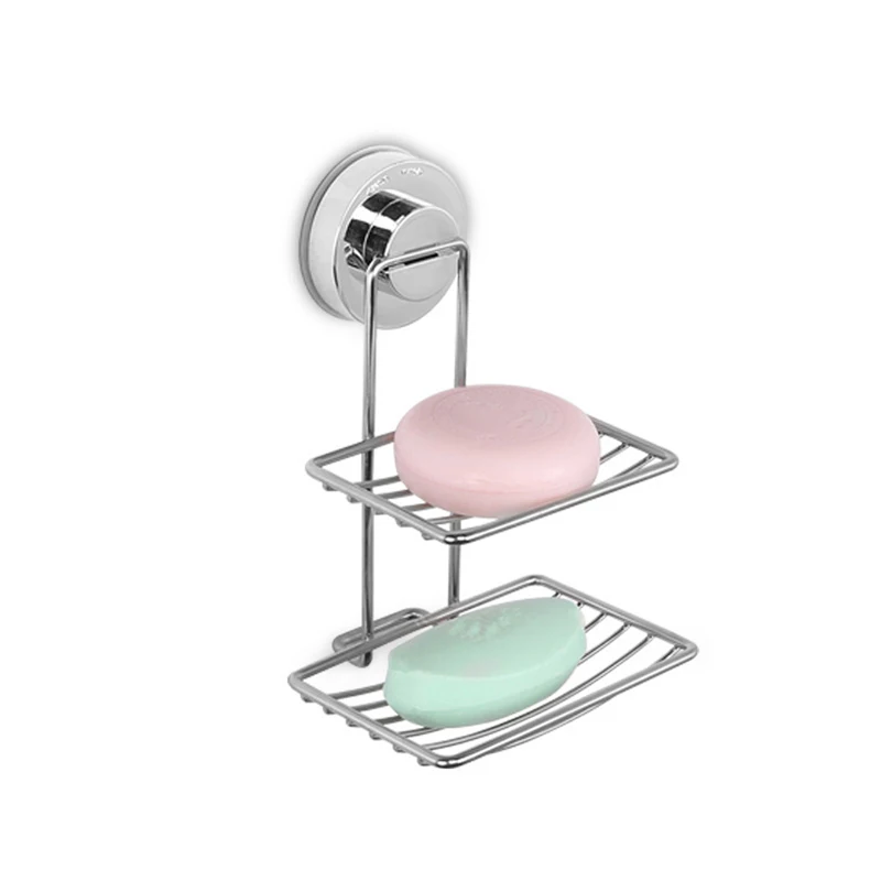 Suction Cup Soap Dish for Shower Wall Stainless Steel Soap Bar Holder Shower Caddy, No Drilling