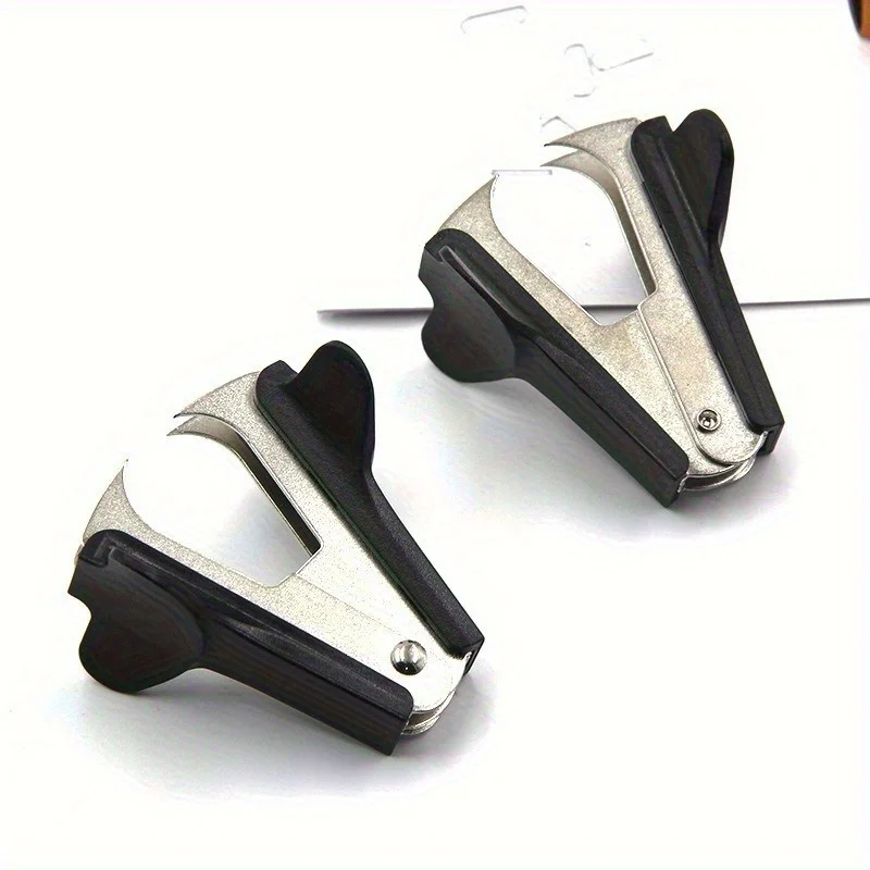Compact Heavy-Duty Iron Stapler & Staple Remover - Ergonomic Black Handle Office Stapling Tool for Home & Professional Use