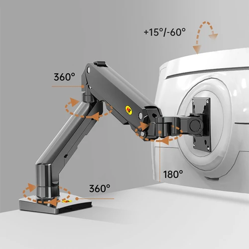 NB G50 기계식 스프링 암, 곡선형 아크 스크린 데스크탑 모니터 홀더, 울트라 와이드 모니터 마운트, USB 포트 포함, 27-45 인치, 5-16kgs 