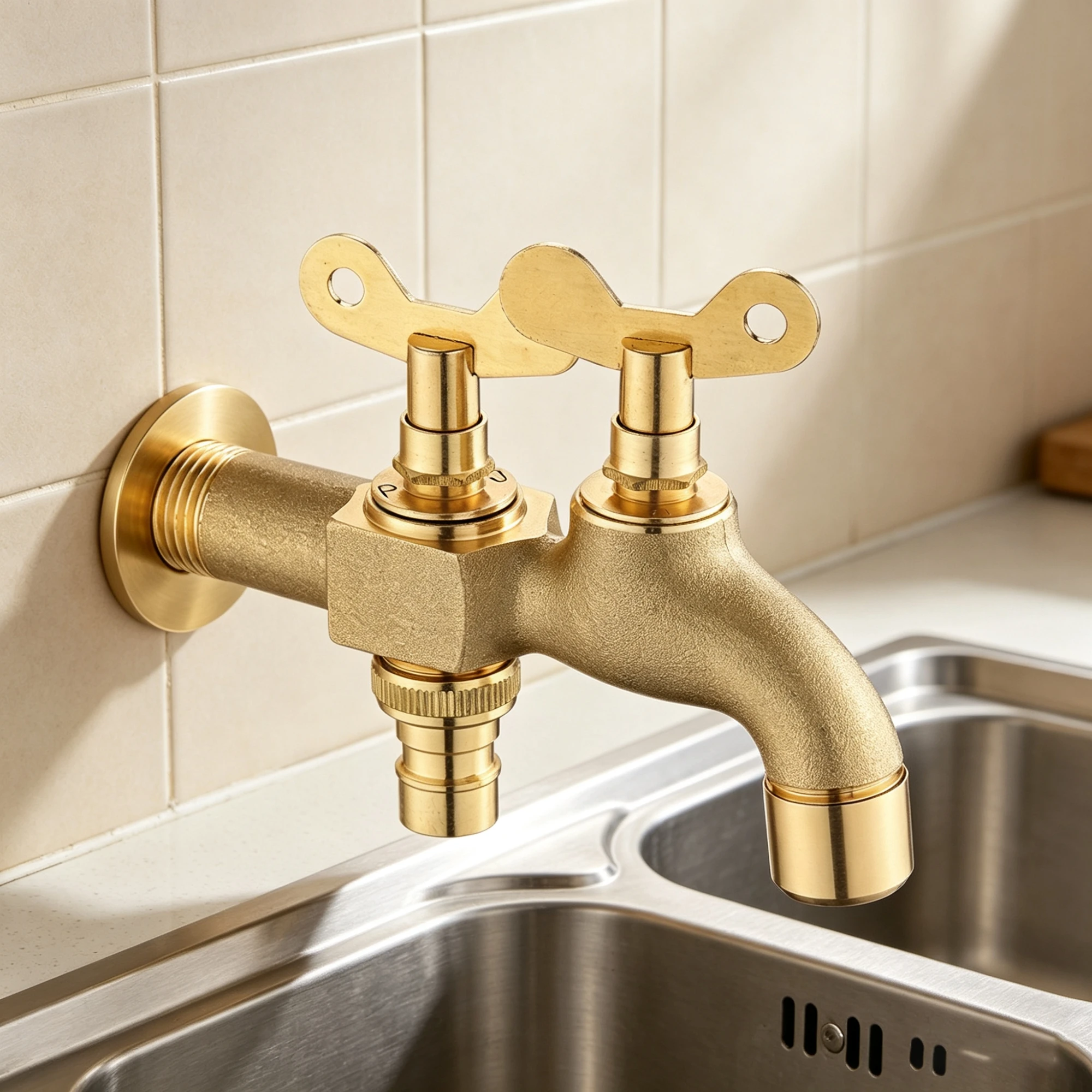 Water Faucet Solid Brass Frost Free Lockable Bib Tap for Garden Irrigation Washing Machine Car Wash Durable Heavy Duty