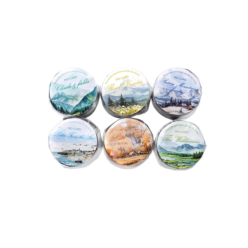 Card Lover 50mm*2m 1 Roll [Walking Towards The Mountains And Seas ]Series] Decoration Masking Tape PET Scrapbooking Material Kit