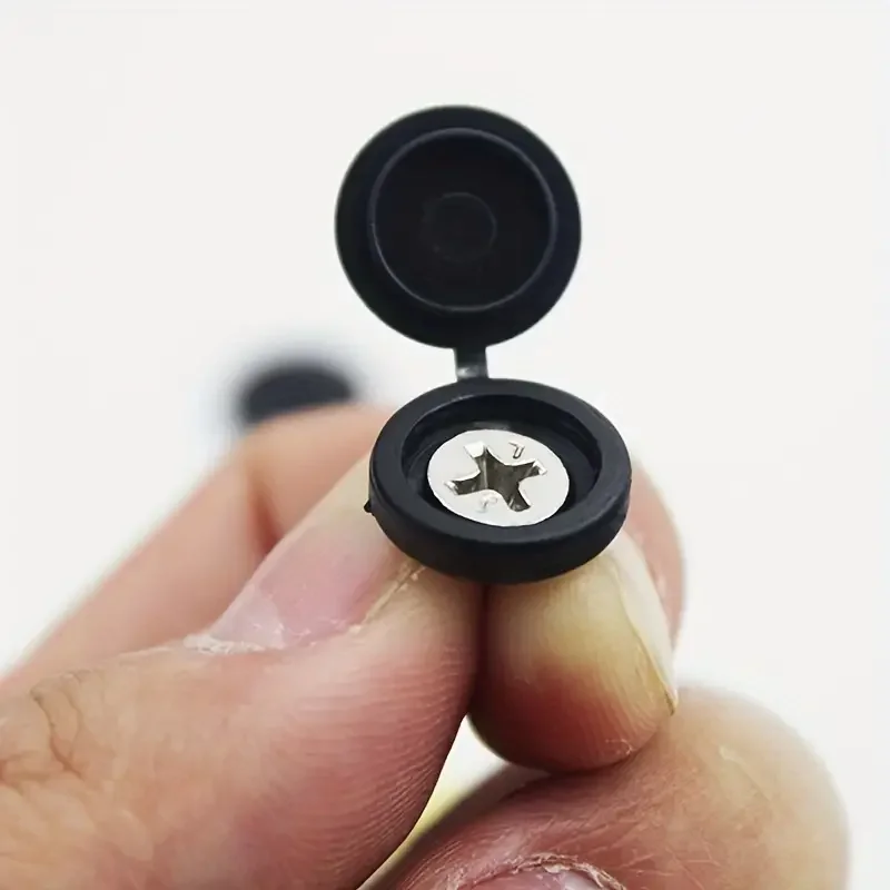 1000pcs Hinged Plastic Screw Cap Cover Fold Snap Protective Cap Button For Car Furniture Decorative Nuts Cover Bolts Hardware