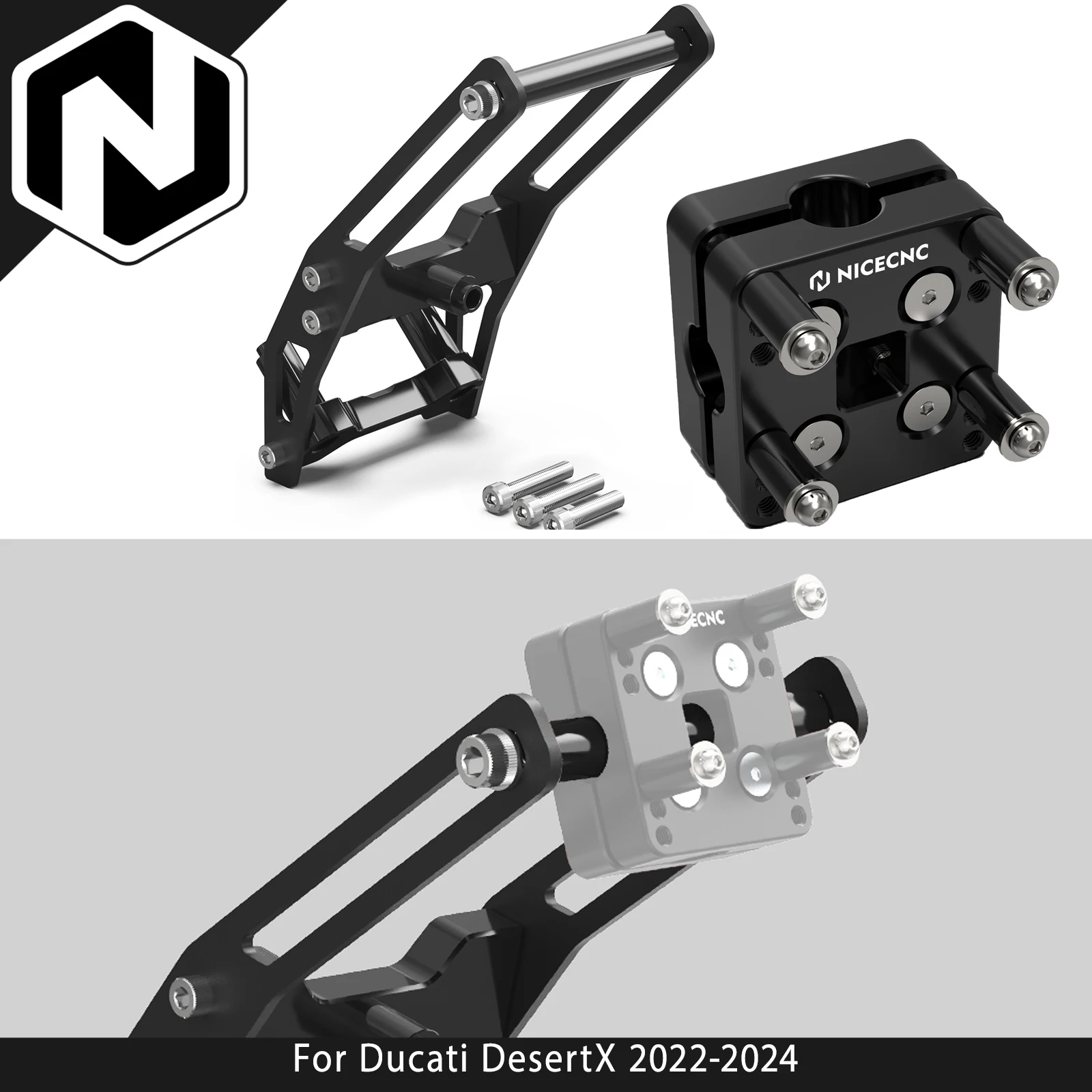

Кронштейн для GPS-навигатора NICECNC, 12 мм, держатель GPS, крепление на руль для Ducati DesertX Desert X 2022-2024, Desert X 2024, Desert X 2023