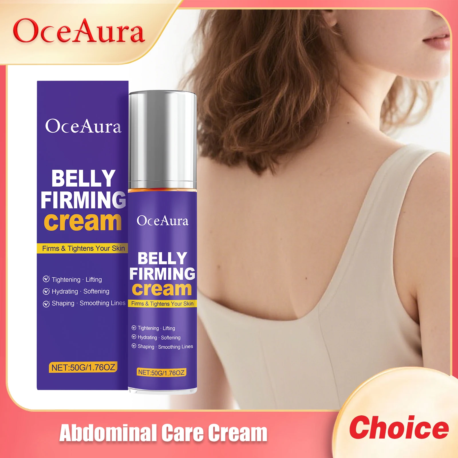 

OCEAURA Abdominal Care Cream Moisturize Skin Deep Hydrate Relieve Dryness Nourish Body Massage Epidermis Abdominal Tighten Cream