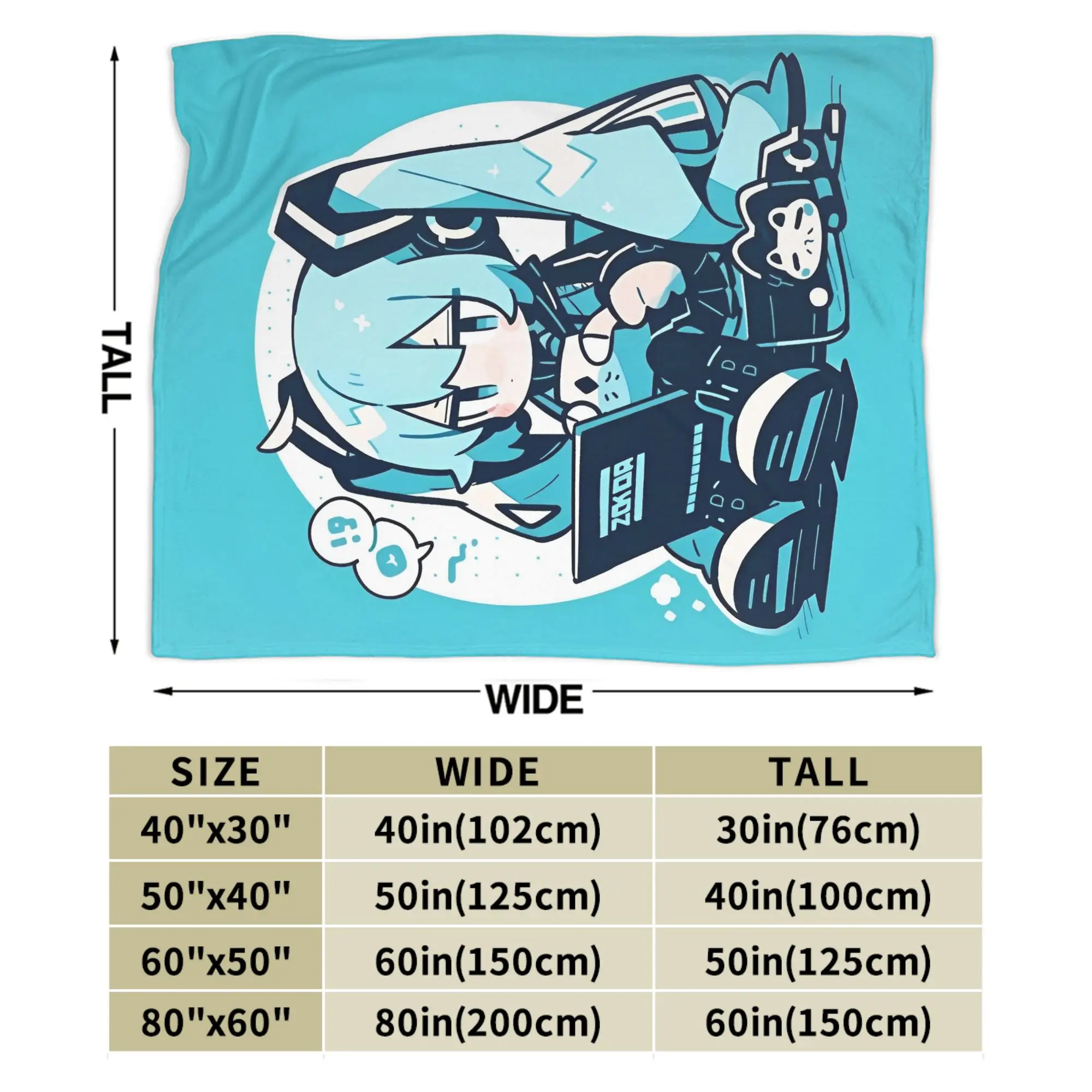 هاتسون ميكوس بطانيات قطيفة فوكالويد بطانيات رمي مخصصة للمنزل مفرش سرير 150*125 سم،