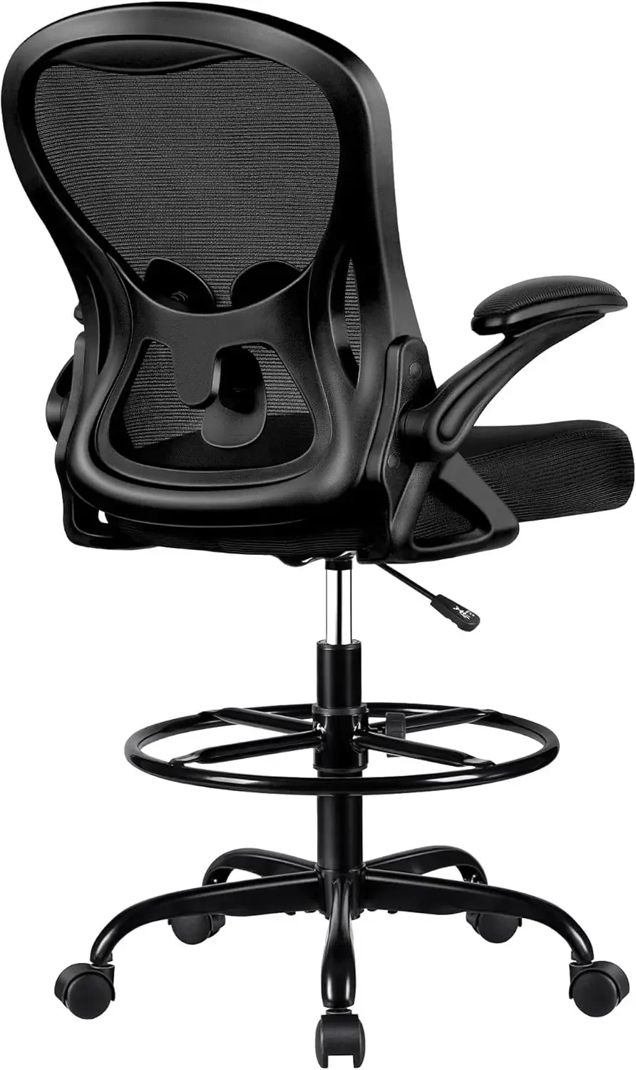 Drafting Chair, Tall Office Chair Ergonomic Standing Desk Chair, Lumbar Support Computer Chair Swivel Task Rolling Chair with Ad