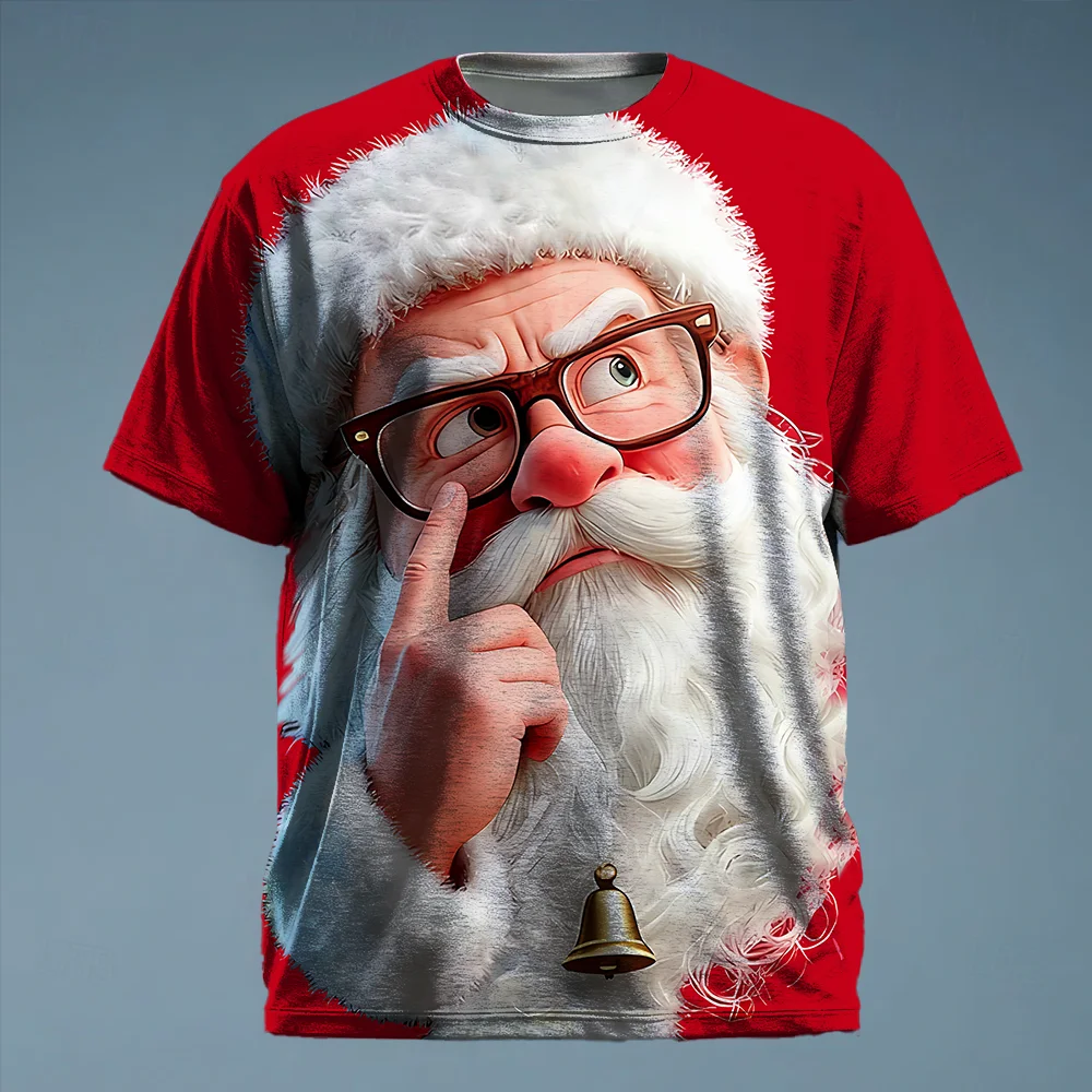 

S-9xl plus size Big & Tall Short Sleeve (Christmas Element)Stylish Red-Green Hues, Lightweight, Fits Guys for All-Day Comfort