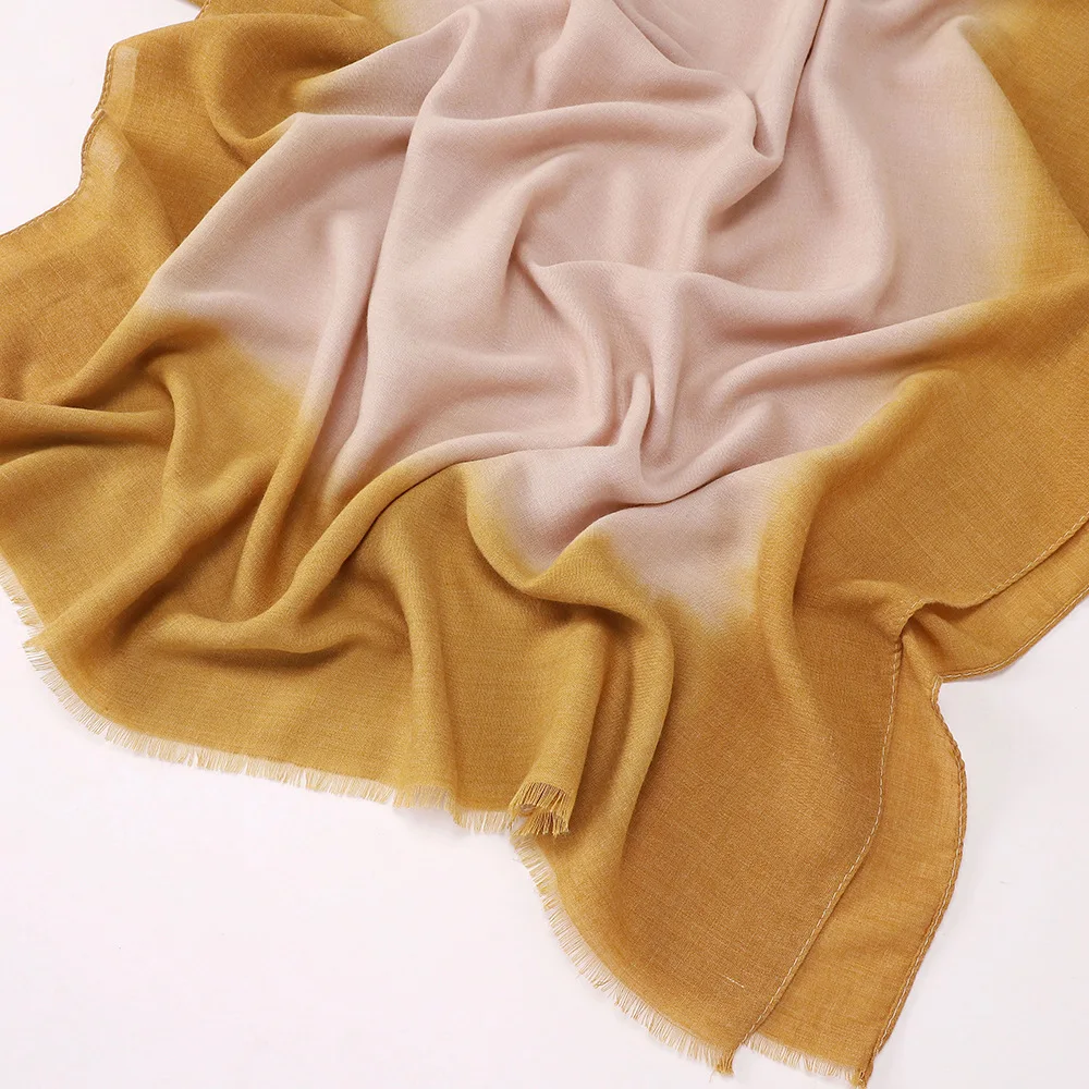 Écharpe large bicolore en coton et lin, 80x175CM, d'Europe, d'amérique et d'asie du sud-est, un foulard à la mode pour femmes musulmanes