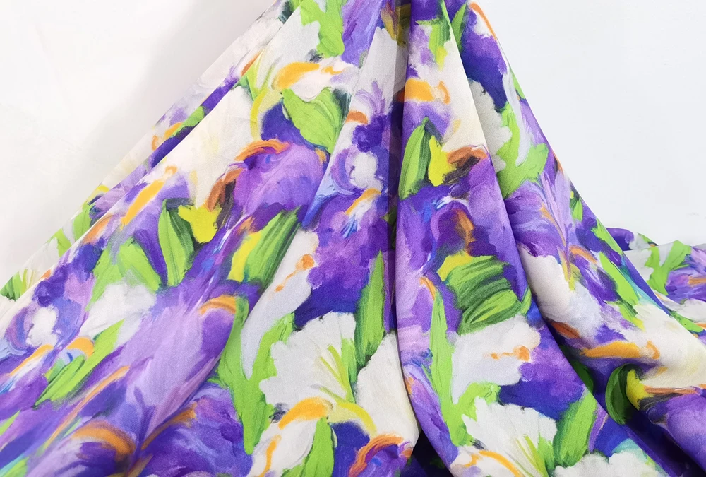 1 Meter X 1,4 Meter Lila Bedruckter Rayon-Stoff Weiches Sommerkleid Hemd Robe Abaya Material Viskose – Detail 6