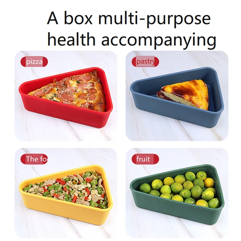 Pizza Leftover Storage Container,Pizza Organizer Box Save Space Reusable Pizza Slicone Storage Container Yellow